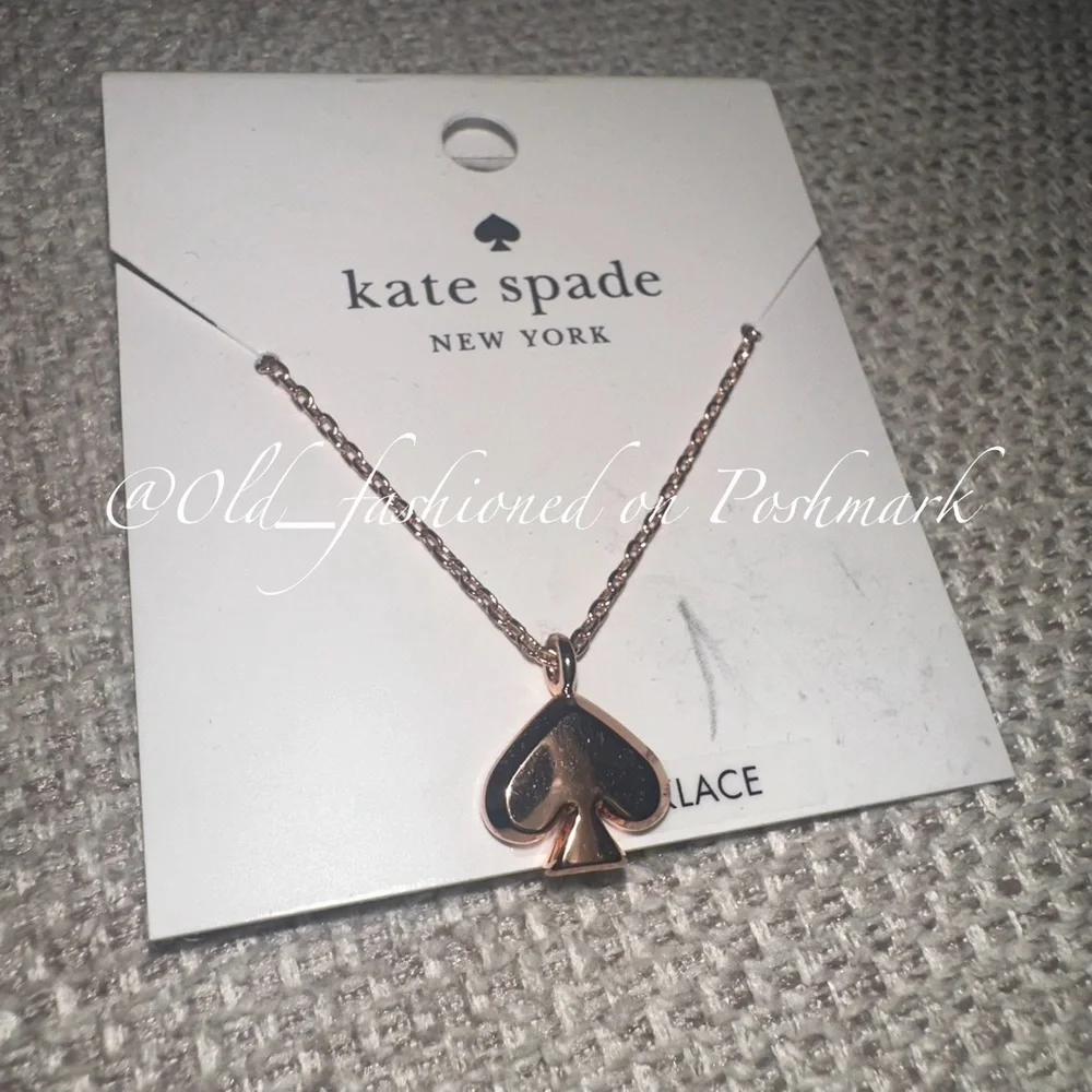 KATE SPADE Everyday Spade Metal Necklace - Rose Gold